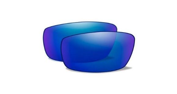 Image of Wiley X WX Saint Replacement Parts - Polarized Blue Mirror Green Lens Only, CHSAIPBL