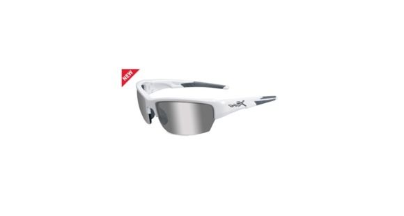 Image of Wiley X WX Saint Silver Flash Smoke Grey/gloss White - CHSAI01