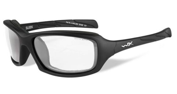 Image of Wiley X WX Sleek Sunglasses - Clear Lens / Matte Black Frame, CCSLE03