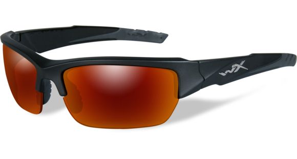 Image of Wiley X WX Valor Sunglasses - Polarized Crimson Mirror w/Smoke Grey Lens / Black 2 Tone Frame, CHVAL05