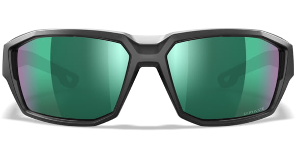 Image of Wiley X Alpine Captivate Sunglasses, Translucent Black Frame, Polarized Green Mirror Lenses, ACALP07