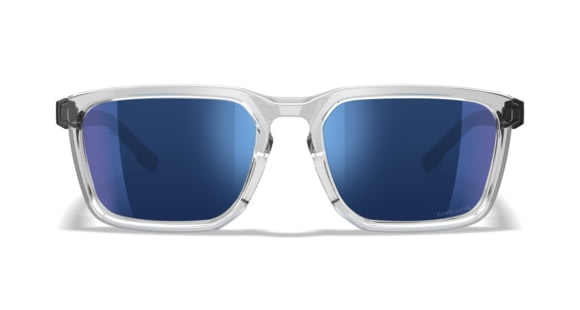 Image of Wiley X Zulu Captivate Sunglasses, Gloss Crystal Clear Frame, Gloss Black Temples, Polarizedarized Blue Mirror Lenses, AC4ZUL09