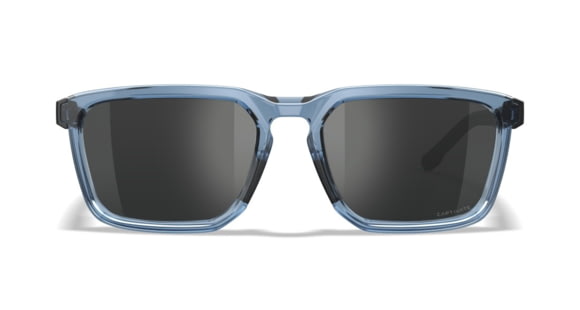Image of Wiley X Zulu Captivate Sunglasses, Crystal Light Blue Frame, Gloss Black Temples, Black Mirror Lenses, AC4ZUL15