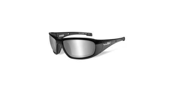 Image of Wiley X WX Boss Sunglasses - Silver Flash w/Smoke Grey / Gloss Black Frame, CCBOS01