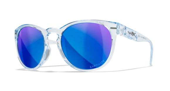 Image of Wiley X WX Covert Sunglasses - Womens, Captivate Polarized Blue Mirror/GLoss Crystal Ligh, AC6CVT09