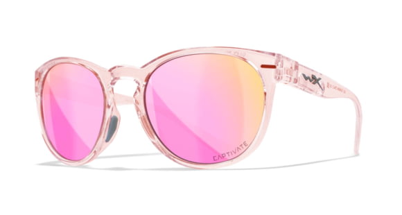 Image of Wiley X WX Covert Sunglasses - Womens, Captivate Polarized Rose Gold Mirror/Gloss Crystal, AC6CVT10