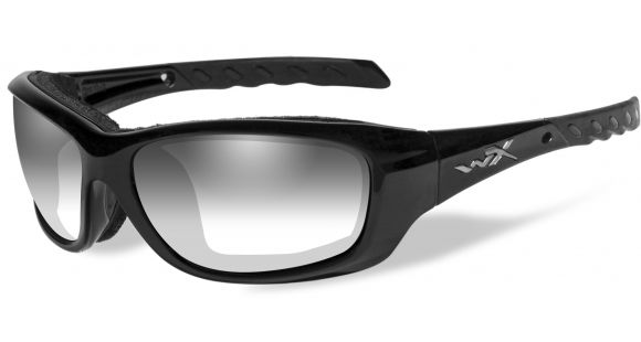 Image of Wiley X WX Gravity Sunglasses - LA Light Adjusting Smoke Grey Lens / Gloss Black Frame, CCGRA05