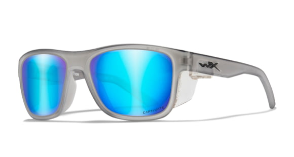 Image of Wiley X WX OVATION Sunglasses, Capitvate Polarized Blue Mirror Lens/ Matte Slate, AC6OVN09