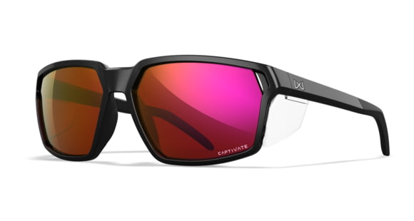 Image of Wiley X WX Sierra Sunglasses, Gloss Black Frame, Sierra Captivate Red Mirror Lens, AC6SRA06