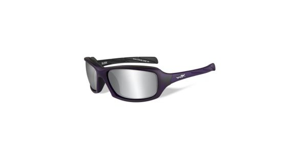 Image of Wiley X WX Legend Sunglasses - Silver Flash w/Smoke Grey Lens / Matte Violate Frame, CCSLE01