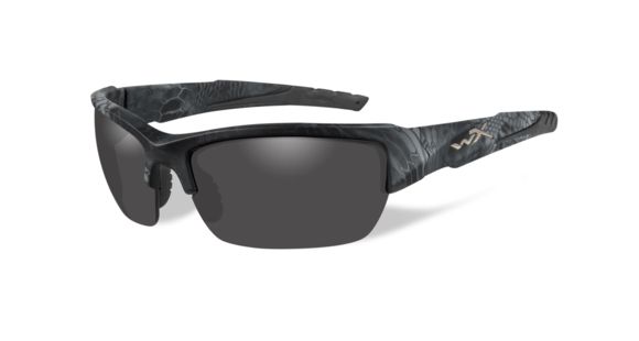 Image of Wiley X WX Valor Sunglasses, Kryptek Typhon Frame, Polarized Smoke Grey Lens, Polarized, CHVAL12