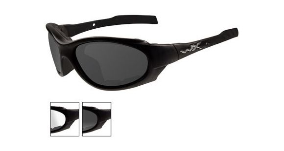 Image of Wiley X XL-1 Sunglasses - Smoke Grey,Clear Lens / Matte Black Frame, 291