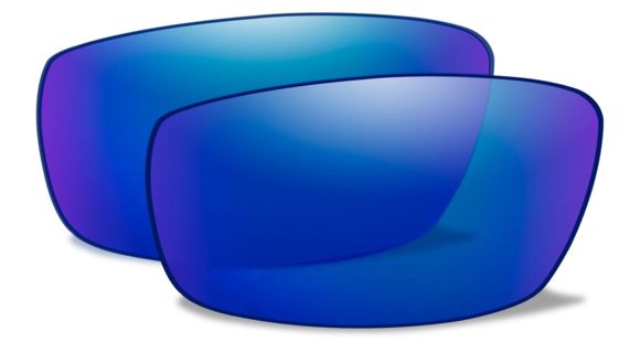 Image of Wiley X Zak Replacement Parts - Polarized Blue Mirror w/ Green Tint Lens,Lens Only ACZAKPB