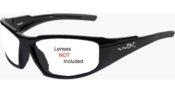 Image of Wiley X WX Rush Replacement Frame - Gloss Black Frame w/ Accessories,No Lens ACRUS04F