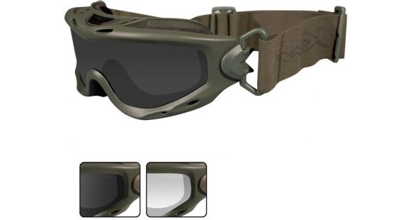 Image of Wiley X Spear Goggle - 2 Lens - Smoke Grey,Clear Lens / Foliage Green Frame, SP29G