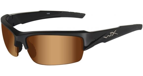 Image of Wiley X WX Valor Sunglasses - Bronze Flash w/ Crimson Brown Tint Lens / Gloss Black Frame CHVAL02