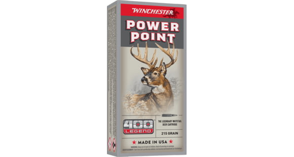 Image of Winchester 400 Legend 215 Grain Jacketed Soft Point Brass Cased Rifle Ammo, 20 Rounds, X4001