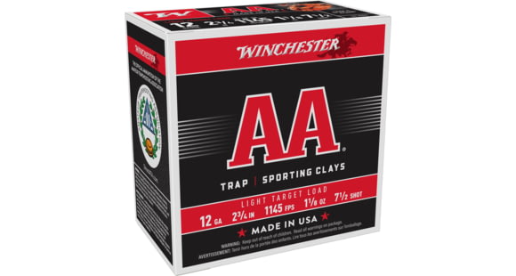 Image of Winchester AA 12 Gauge 1 1/8 oz 2.75in Centerfire Shotgun Ammo, 25 Rounds, AA127