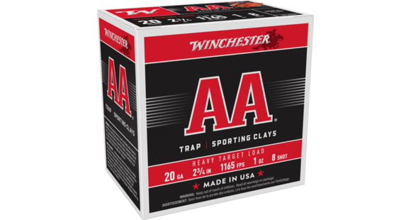 Image of Winchester AA 20 Gauge 1 oz 2.75in Centerfire Shotgun Ammo, 25 Rounds, AAH208