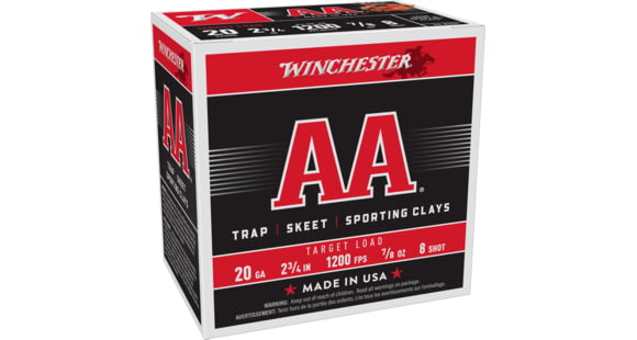 Image of Winchester AA 20 Gauge 7/8 oz 2.75in Centerfire Shotgun Ammo, 25 Rounds, AA208