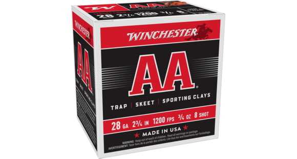 Image of Winchester AA 28 Gauge 3/4 oz 2.75in Centerfire Shotgun Ammo, 25 Rounds, AA288