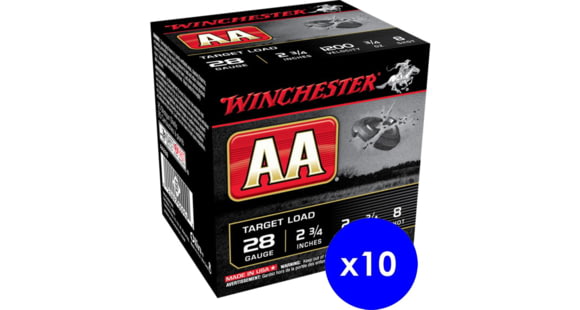 Image of Winchester AA 28 Gauge 3/4 oz 2.75in Centerfire Shotgun Ammo, 250 Rounds