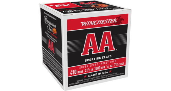 Image of Winchester AA, .410 Bore, 1/2 oz, 2.5in, 7 1/2 Shot Shotgun Ammunition, 25 Rounds, AASC417