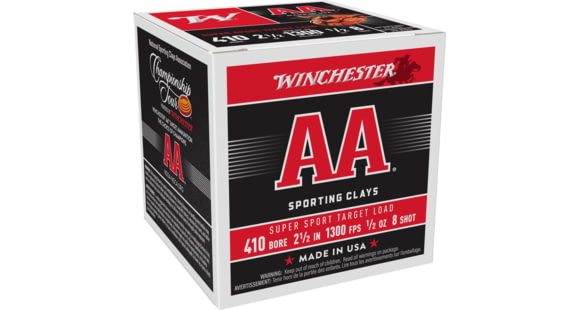 Image of Winchester AA, .410 Bore, 1/2 oz, 2.5in, 8 Shot, Centerfire Shotgun Ammo, 25 Rounds, AASC418