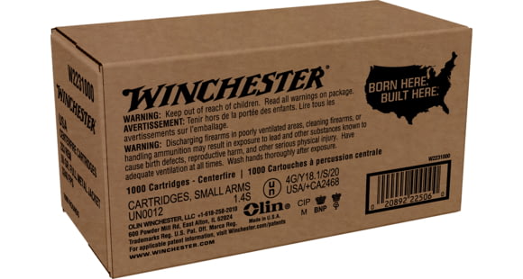 Image of Winchester USA RIFLE .223 Remington 55 Grain Full Metal Jacket Brass Cased Centerfire Rifle Ammo, 1000 Rounds, W2231000