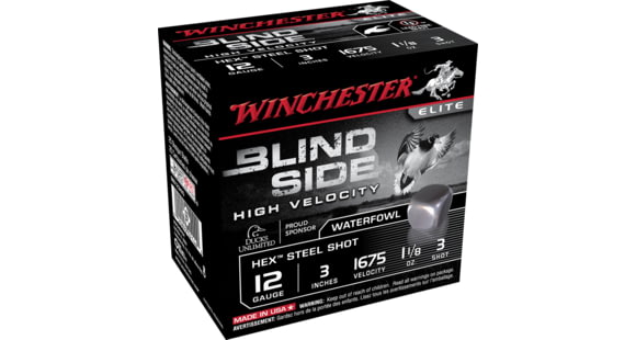 Image of Winchester Blind Side 12 Gauge 1 1/8 oz 3in Centerfire Shotgun Ammo, 25 Rounds, SBS123HV3