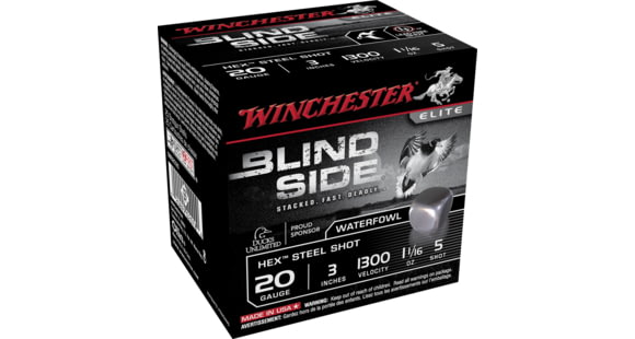 Image of Winchester Blind Side 20 Gauge 1 1/16 oz 3in Centerfire Shotgun Ammo, 25 Rounds, SBS2035