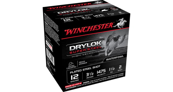 Image of Winchester Drylok Super Steel 12 Gauge 1 1/2 oz 3.5in Centerfire Shotgun Ammo, 25 Rounds, SSH12LH2