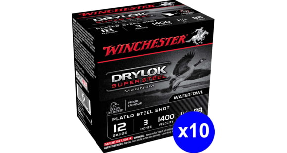 Image of Winchester Drylok Super Steel 12 Gauge 1 1/4 oz 3in Centerfire Shotgun Ammo, 250 Rounds