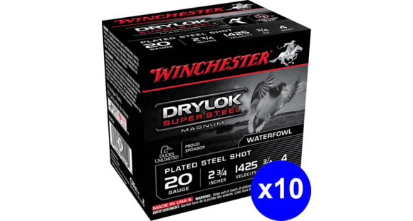 Image of Winchester Drylok Super Steel 20 Gauge 3/4 oz 2.75in Centerfire Shotgun Ammo, 250 Rounds