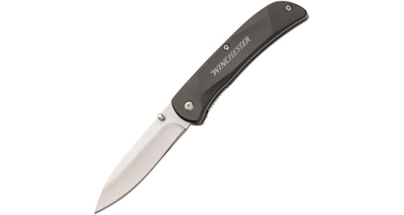 Image of Winchester Aluminum Folder Black Knife, 3in, Stainless Steel Blade, Aluminum, 6220035W