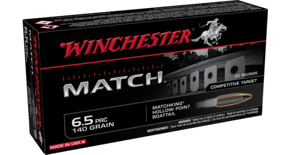 Image of Winchester Match 6.5 PRC 140 Grain Boattail HP Centerfire Rifle Ammo, 20 Round, S65PM