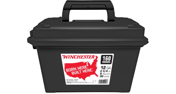 Image of Winchester Military Grade BUCK 12 Gauge 9 Pellets 2.75in Centerfire Shotgun Buckshot Ammo, 160 Rounds, WW12C