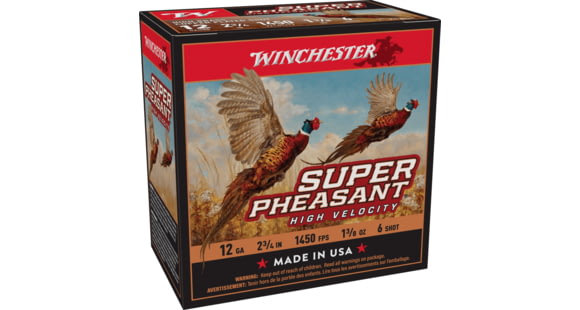 Image of Winchester Super Pheasant 12 Gauge 1 3/8 oz 2.75in Centerfire Shotgun Ammo, 25 Rounds, X12PHV6