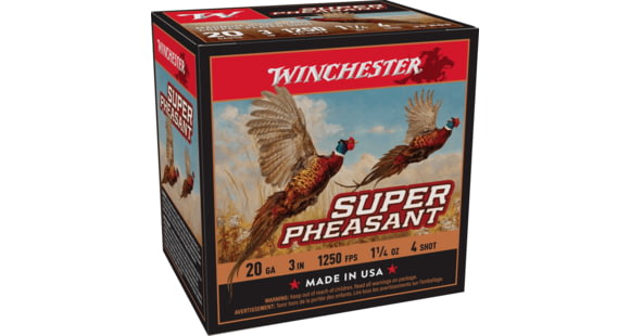 Image of Winchester Super Pheasant 20 Gauge 1 1/4 oz 3in Centerfire Shotgun Ammo, 25 Rounds, X203PH4