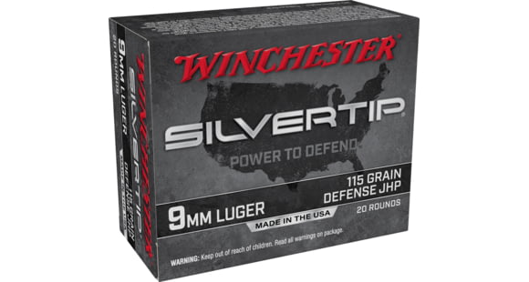 Image of Winchester Super-X Handgun 9 mm Luger 115 grain Silvertip Jacketed Hollow Point Centerfire Pistol Ammo, 20 Rounds, W9 mmST