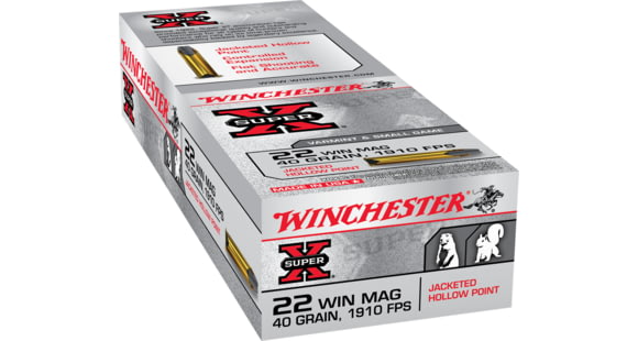 Image of Winchester Super-X RIMFIRE .22 Winchester Magnum Rimfire 40 grain Jacketed Hollow Point Rimfire Ammo, 50 Rounds, X22MH
