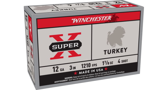 Image of Winchester Super-X Shotshell 12 Gauge 1 7/8 oz 3in Centerfire Shotgun Ammo, 10 Rounds, X123MT4