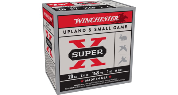Image of Winchester Super-X Shotshell 20 Gauge 1 oz 2.75in Centerfire Shotgun Ammo, 25 Rounds, XU20H6