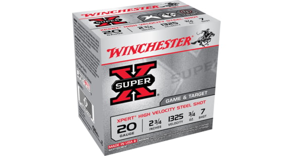 Image of Winchester Super-X Shotshell 20 Gauge 3/4 oz 2.75in Centerfire Shotgun Ammo, 100 Rounds, WE20GTVP7