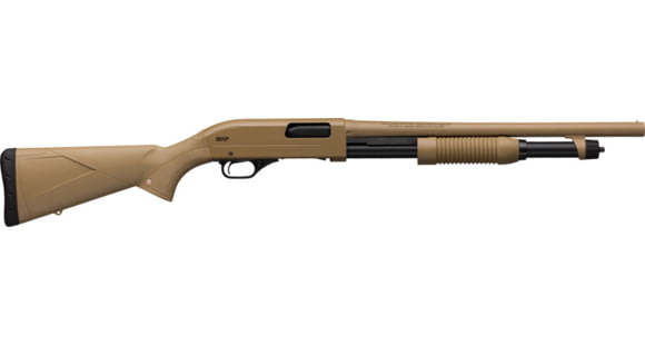 Image of Winchester SXP Defender 3in Field Pump Shotgun, 12 Gauge, 18 inch Barrel, Synthetic FDE Stock, Front Bead Sight, FDE, 512337339