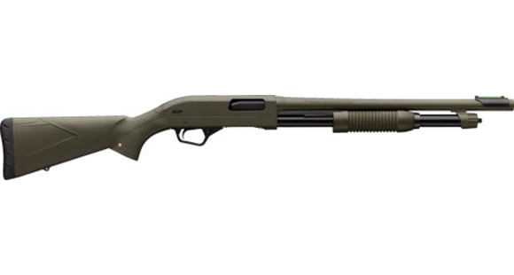 Image of Winchester SXP Defender 3in Field Pump Shotgun, 12 Gauge, 18 inch Barrel, Synthetic Od Green Stock, Truglo Front Fiber Optic Sight, Green, 512425395