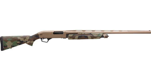 Image of Winchester SXP Hybrid 3in Field Pump Shotgun, 20 Gauge, 28 inch Barrel, Synthetic FDE/Woodland Stock, Brass Bead Front Sight, FDE, 512434692