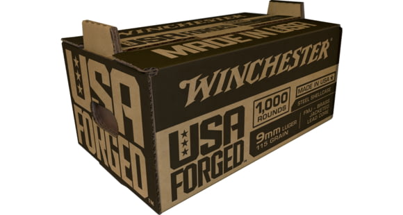 Image of Winchester USA Handgun FORGED 9 mm Luger 115 grain Full Metal Jacket Steel Cased Centerfire Pistol Ammo, 1000 Rounds, WIN9SK