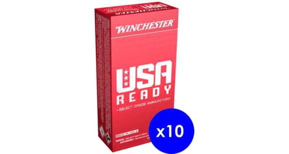 Image of Winchester USA READY 9mm Luger 115 Grain Full Metal Jacket Flat Nose Brass Cased Centerfire Pistol Ammo, 500 Rounds,RED9-KIT1