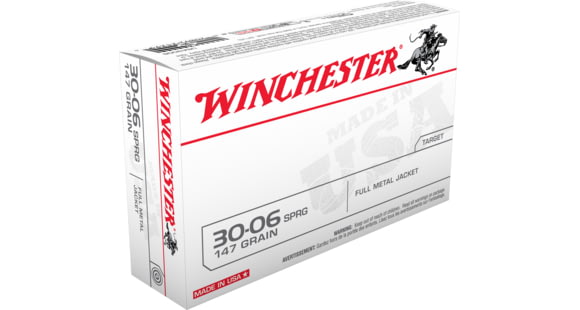 Image of Winchester USA RIFLE .30-06 Springfield 147 grain Full Metal Jacket Centerfire Rifle Ammo, 20 Rounds, USA3006